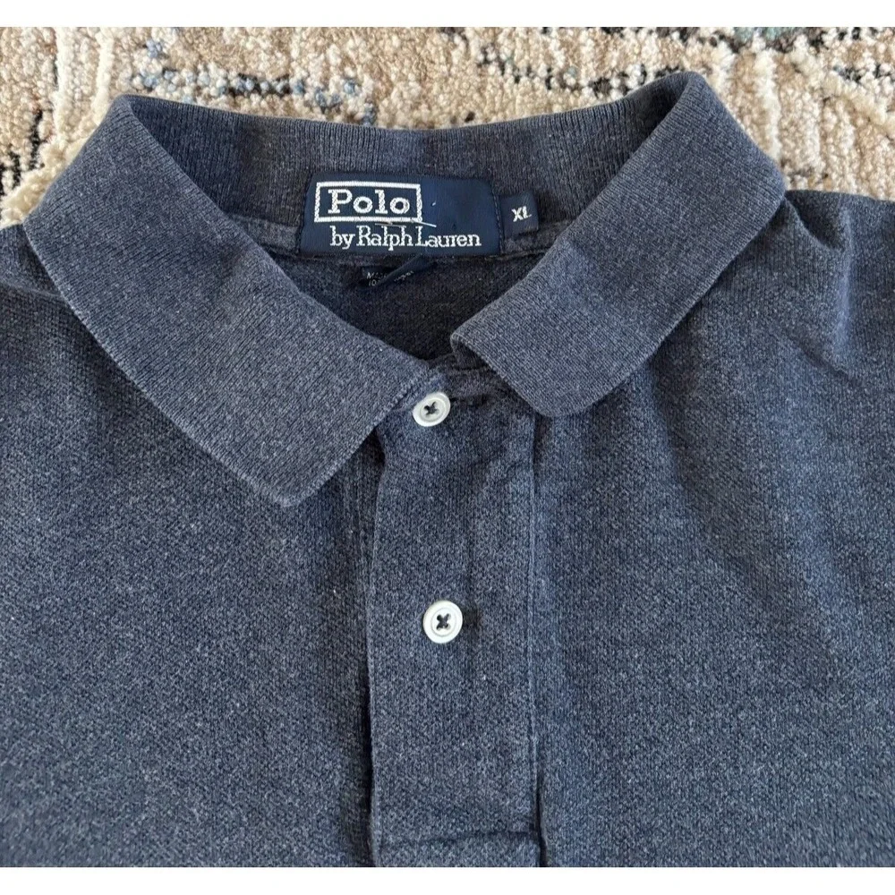 Polo Ralph Lauren Rugby Shirt Men Sz XL Blue 90s Preppy‎ Country Club Vintage